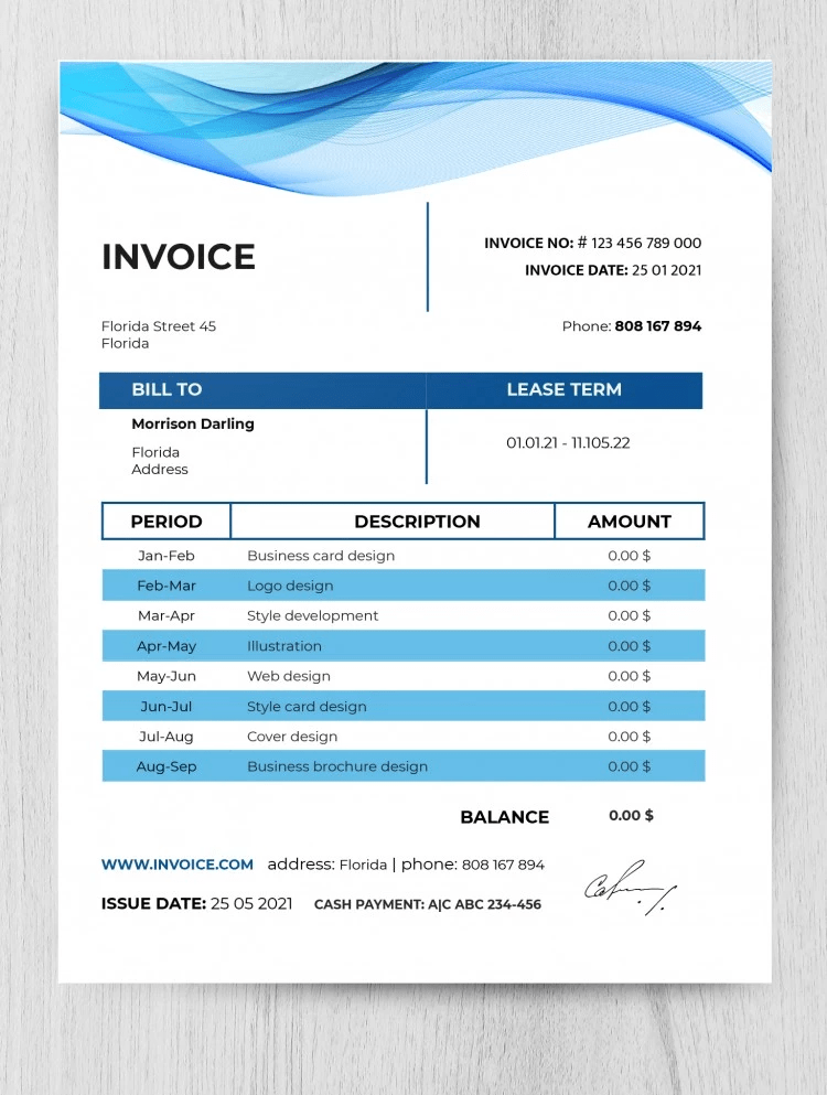 Google Docs Creative Invoice Template 