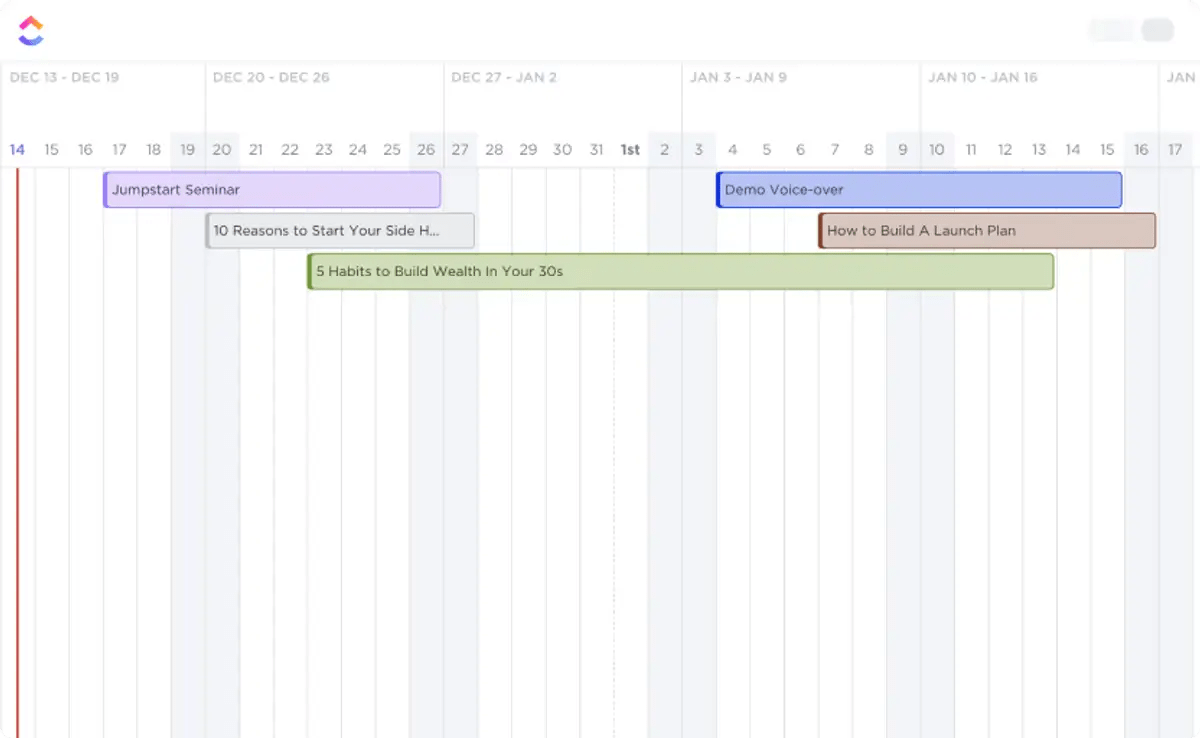 Houd uw hele productie van begin tot eind georganiseerd met het ClickUp Video Production Template