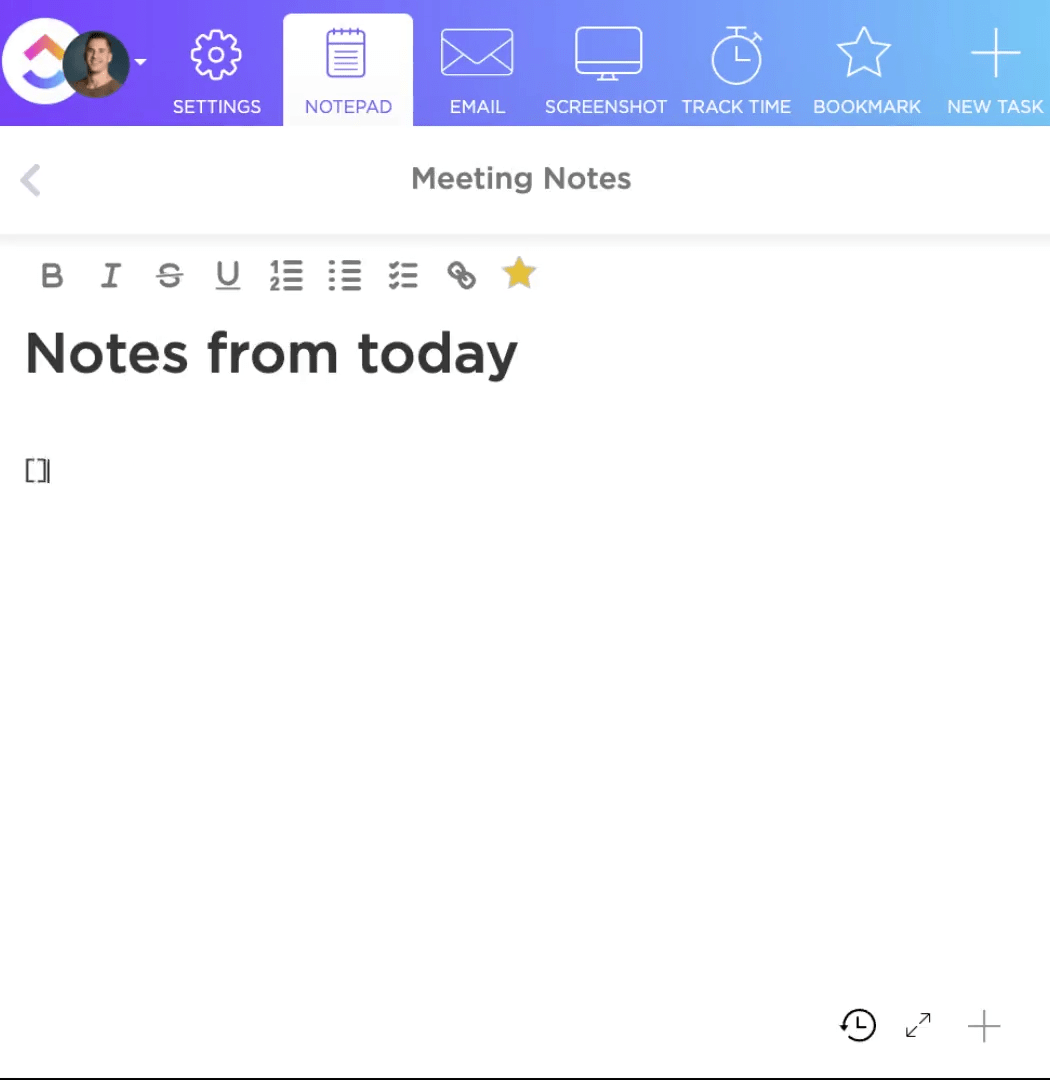 ClickUp Notepad