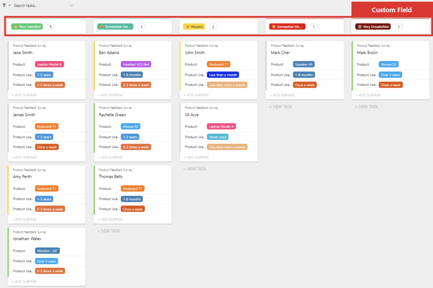 ClickUp Kanban-bord