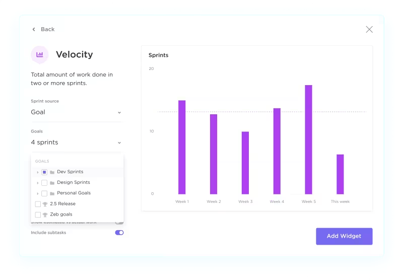 Panel ClickUp