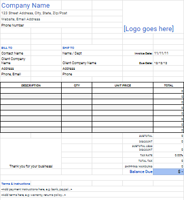 Template Faktur Google Sheets oleh Faktur Sederhana