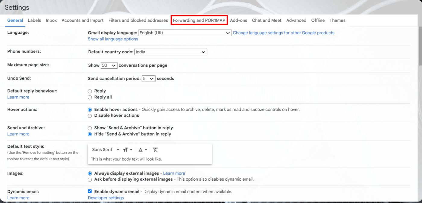 POP/IMAP en Gmail