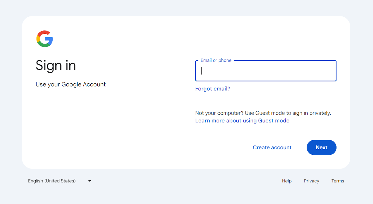 Faça login no Gmail