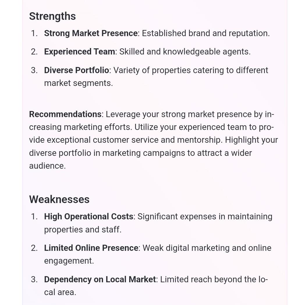 ClickUp Brain's AI-powered SWOT analysis