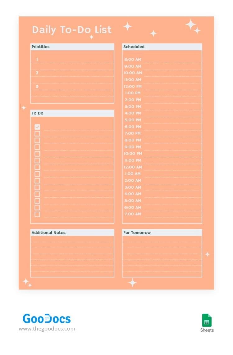 Google Sheets To-Do List Template by GooDocs