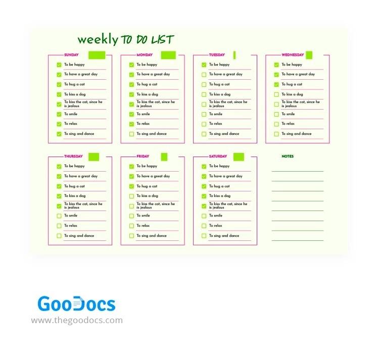 Templat Daftar Tugas Musim Panas Google Sheets oleh GooDocs