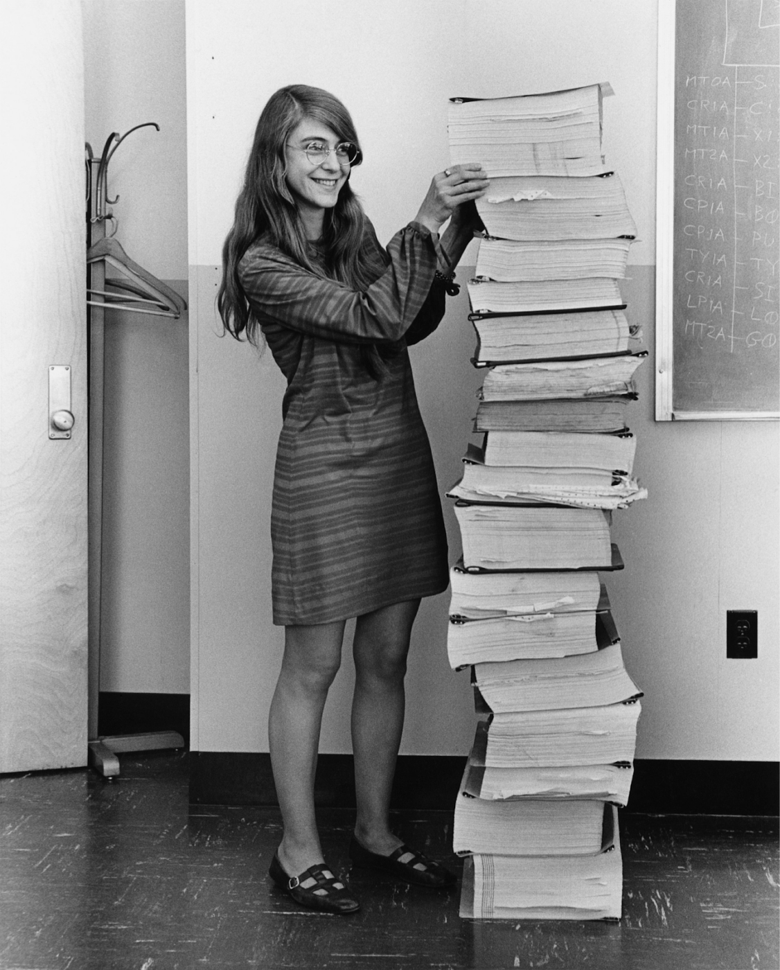 Margaret Hamilton with software produced for the Apollo Project