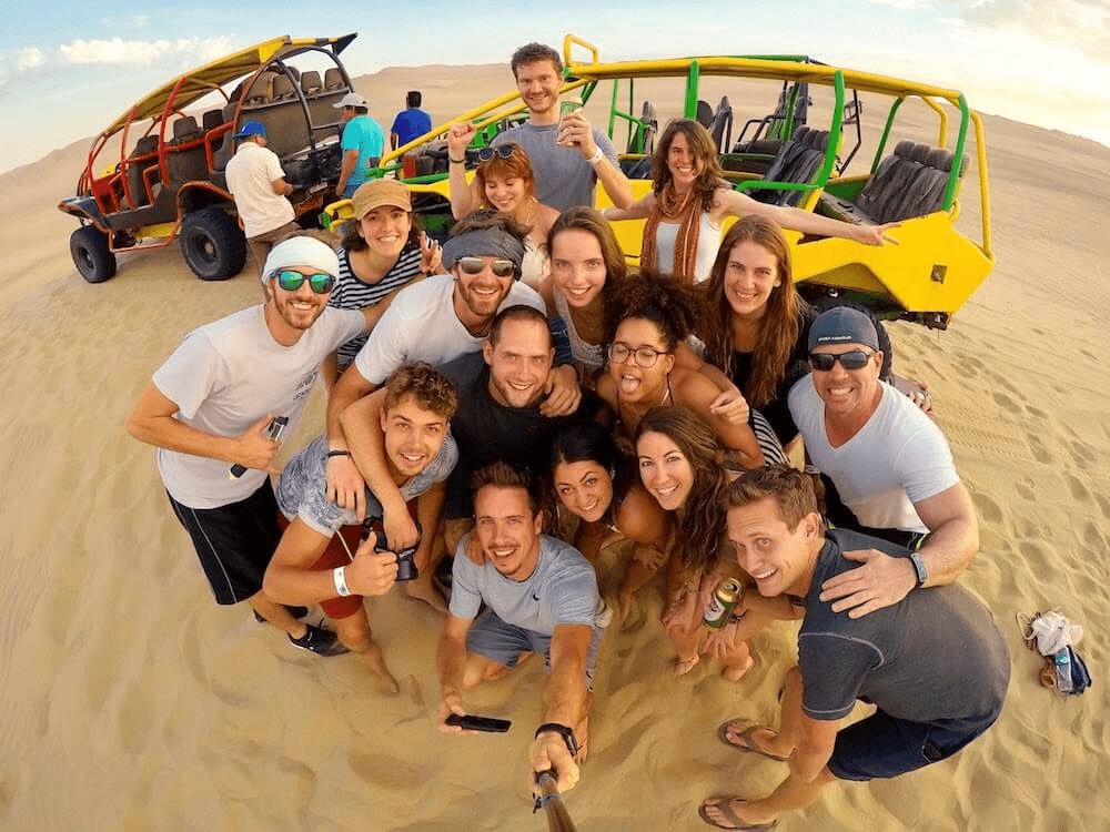 Group of people taking a selfie