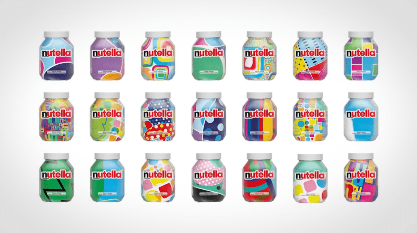 Label produk yang dibuat dengan kecerdasan buatan oleh Nutella