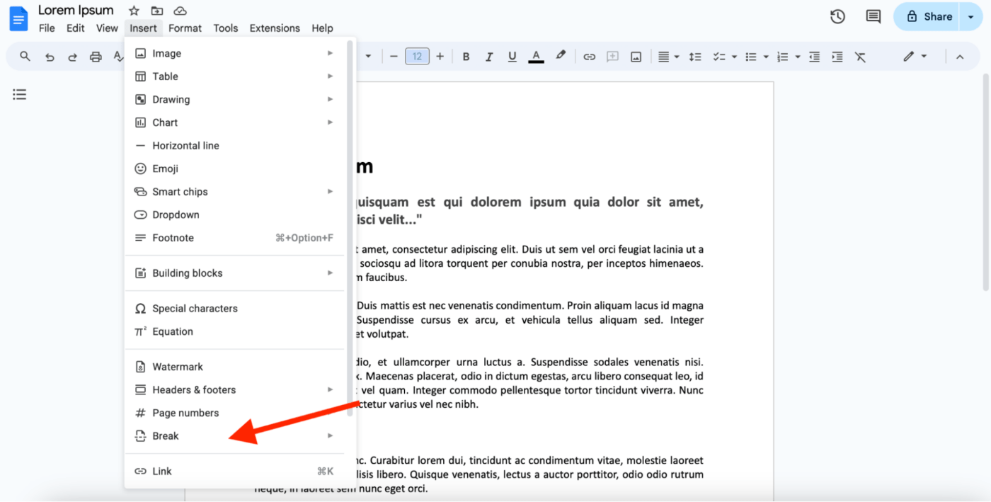 option 'Pause' in Google Docs