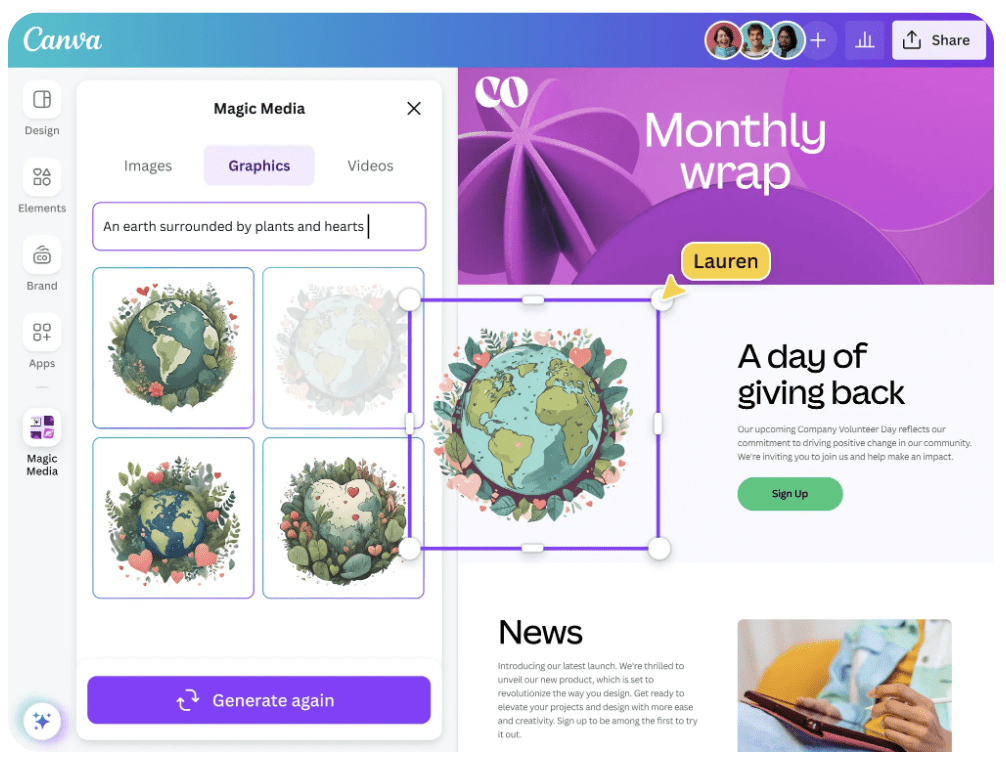 Canva AI 아트 예시