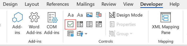 Kontrol Konten Kotak Centang di MS Word