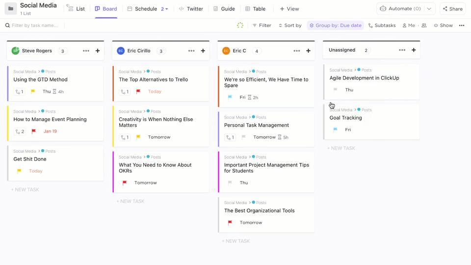 ClickUp Kanban Board