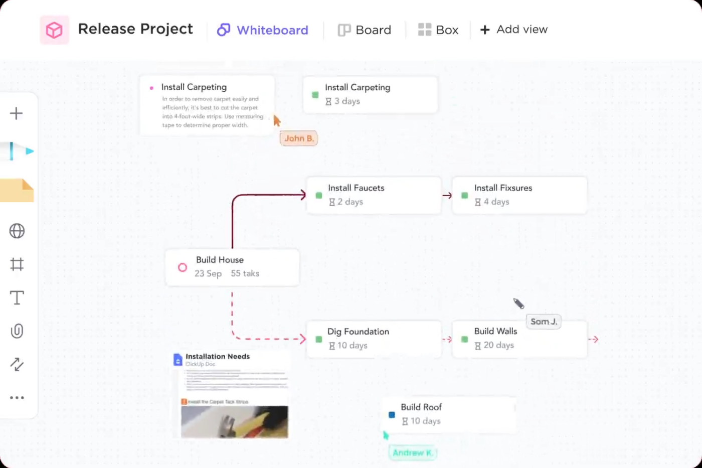 ClickUp Whiteboards