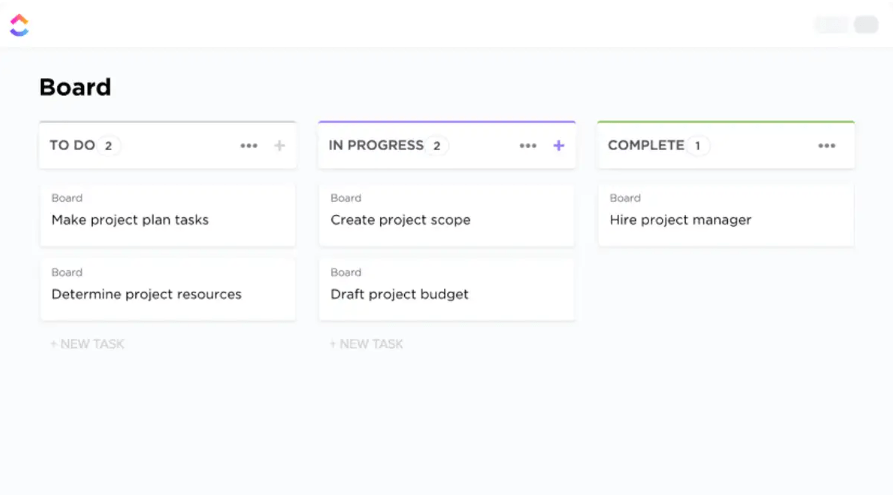 ClickUp's Kanban Template