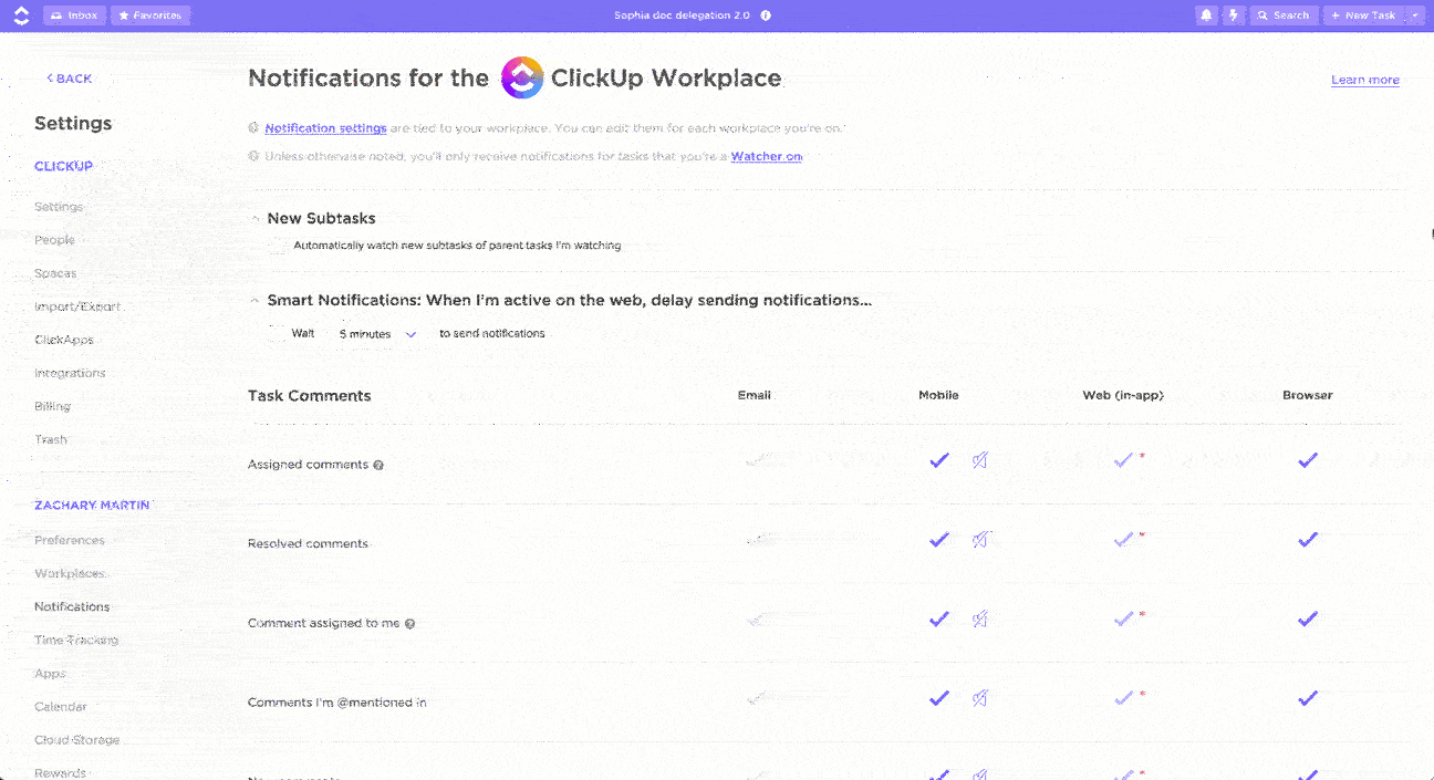 ClickUp Notifications for Critical Chain Project Management