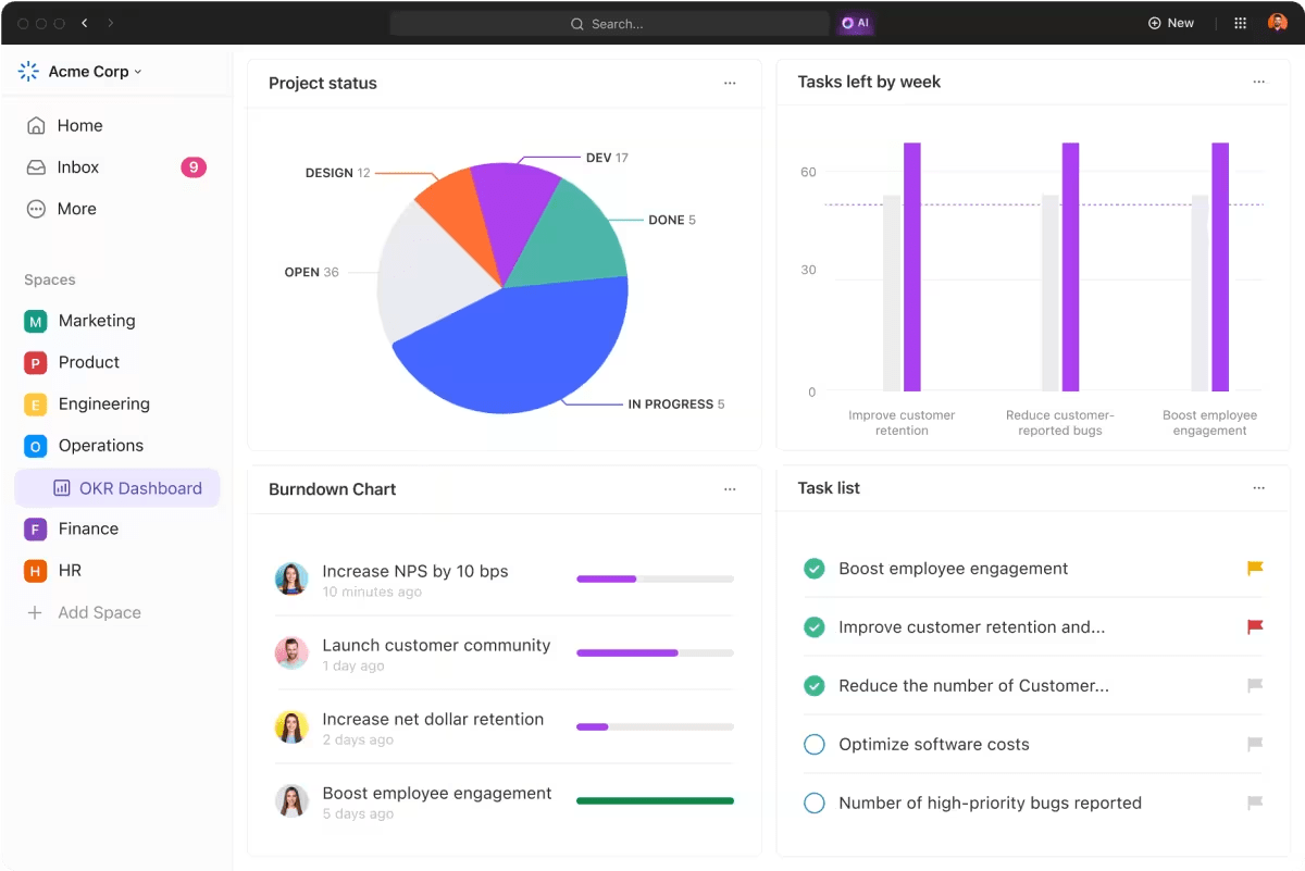 ClickUp's Projektmanagement-Lösung