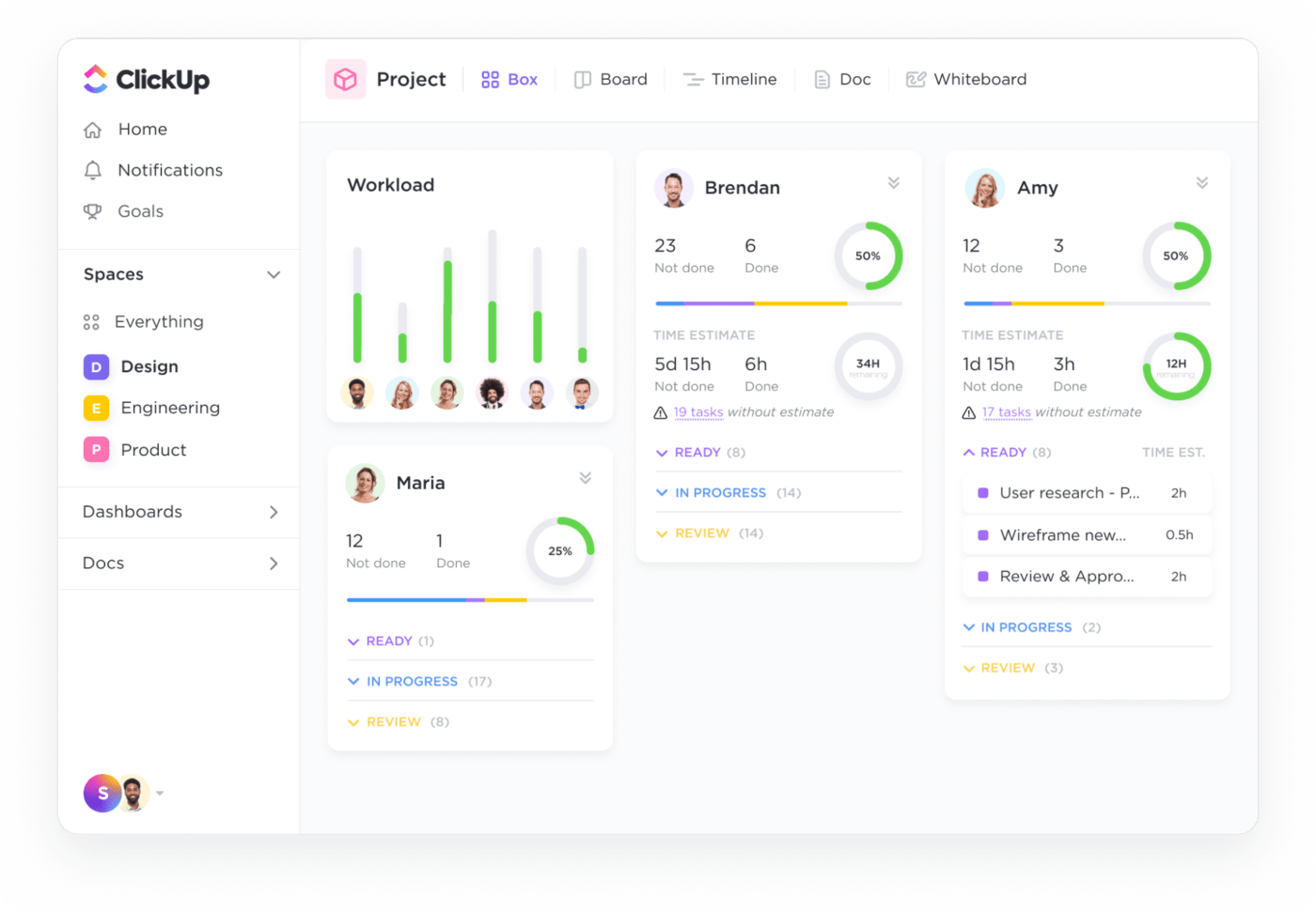 ClickUp’s Workload View