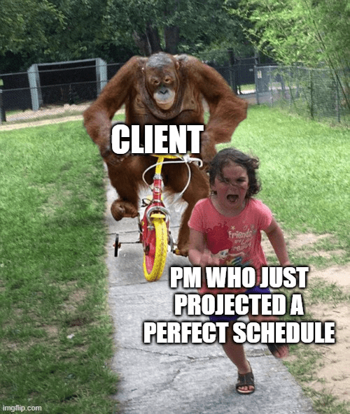 Client ruining project schedule Meme