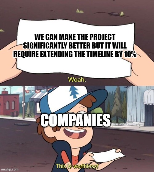 Increasing project timeline Meme