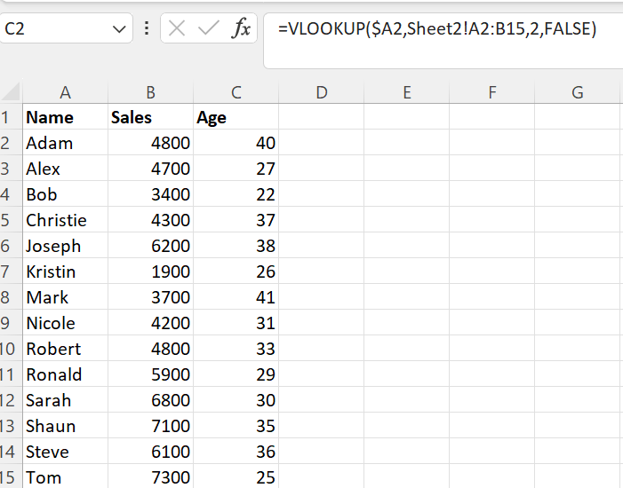 how to merge two Excel spreadsheets: Consolidating data with VLOOKUP formula in Excel