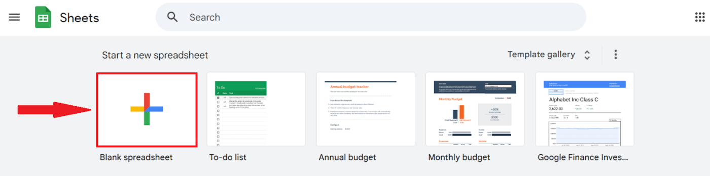 Een nieuwe spreadsheet maken in Google Spreadsheets