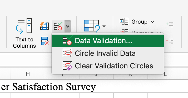 データ検証ルールを追加して、Excelでアンケート調査を作成する方法を学ぶ