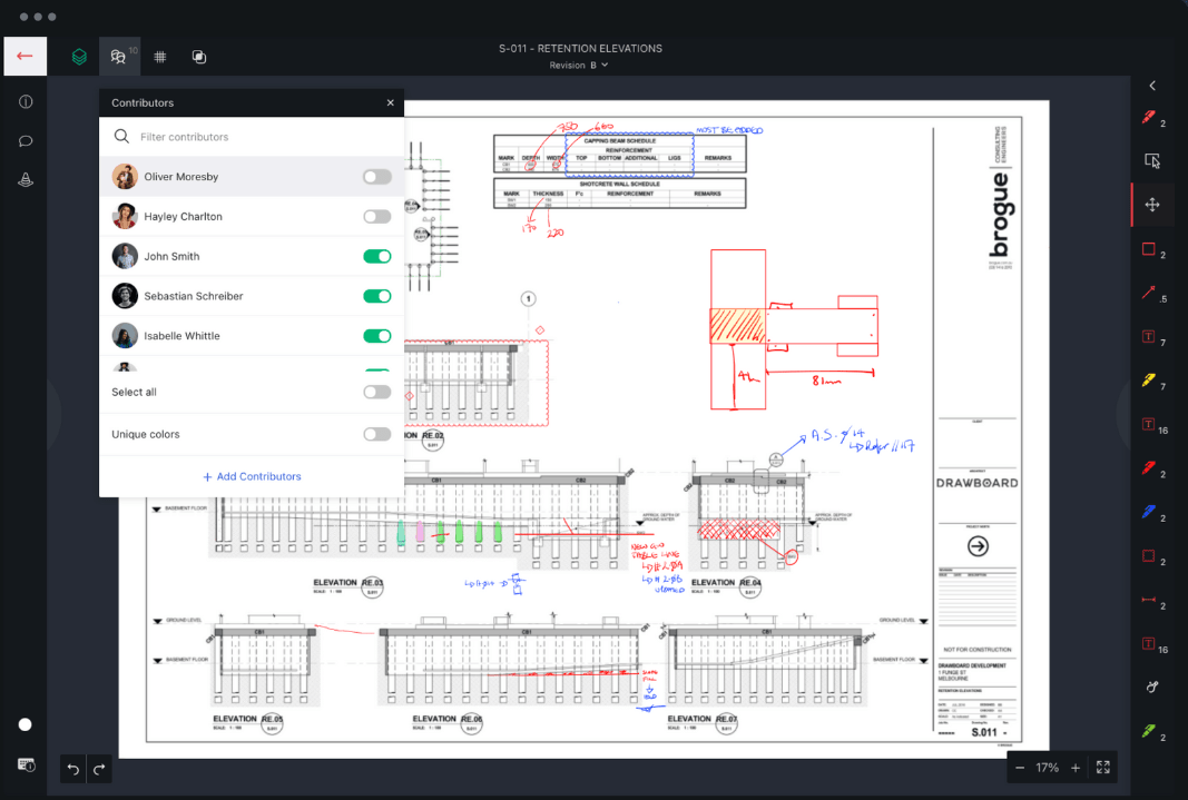 Panel de proyectos Drawboard