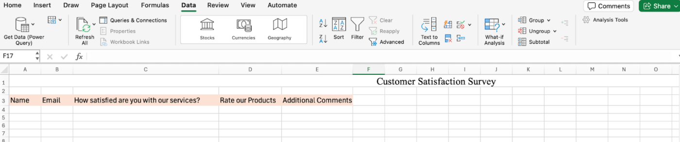 質問のフォーマット Excel でアンケートを作成する方法を学ぶ