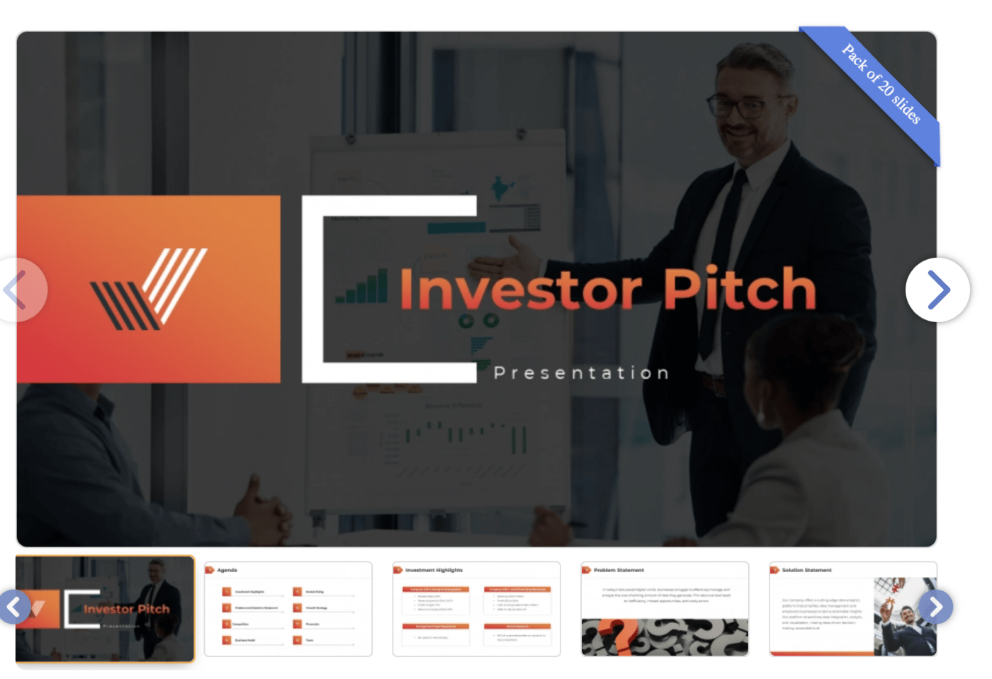 Investor Pitch Google Slides Vorlage von Slideegg