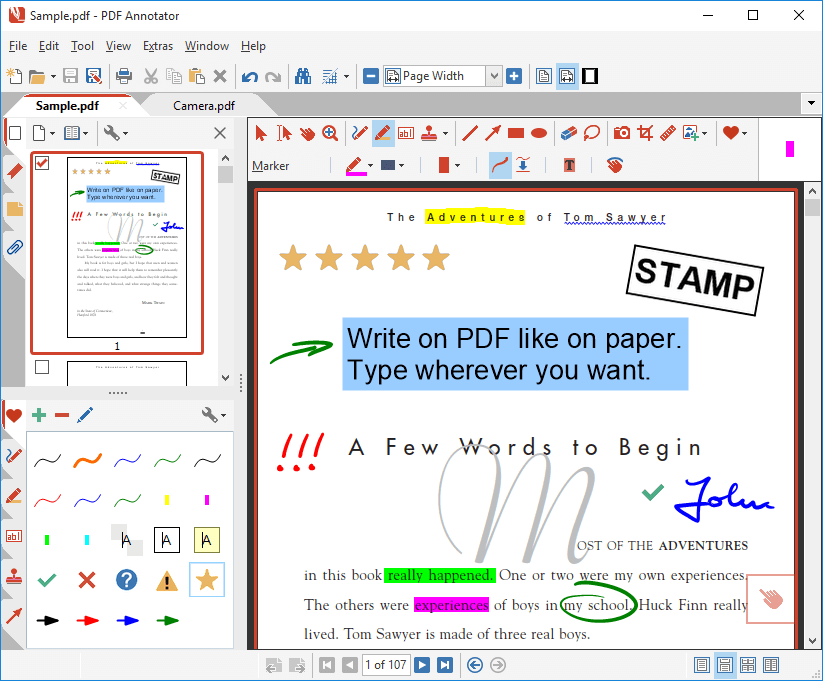 Panel del Anotador PDF