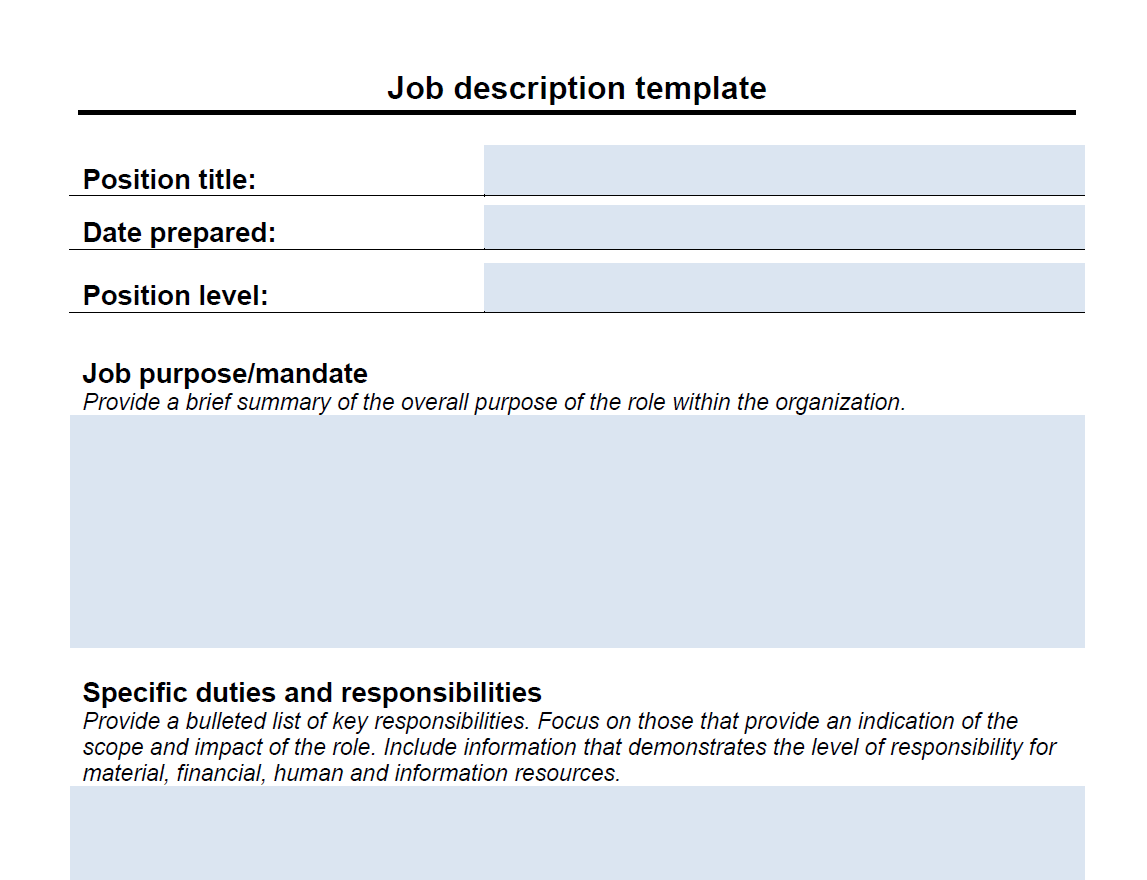 Plain Job Description