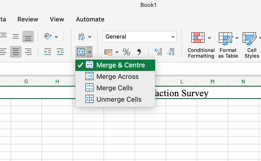 Excelでアンケートを作成する方法を学ぶために、Excelシートを設定します。