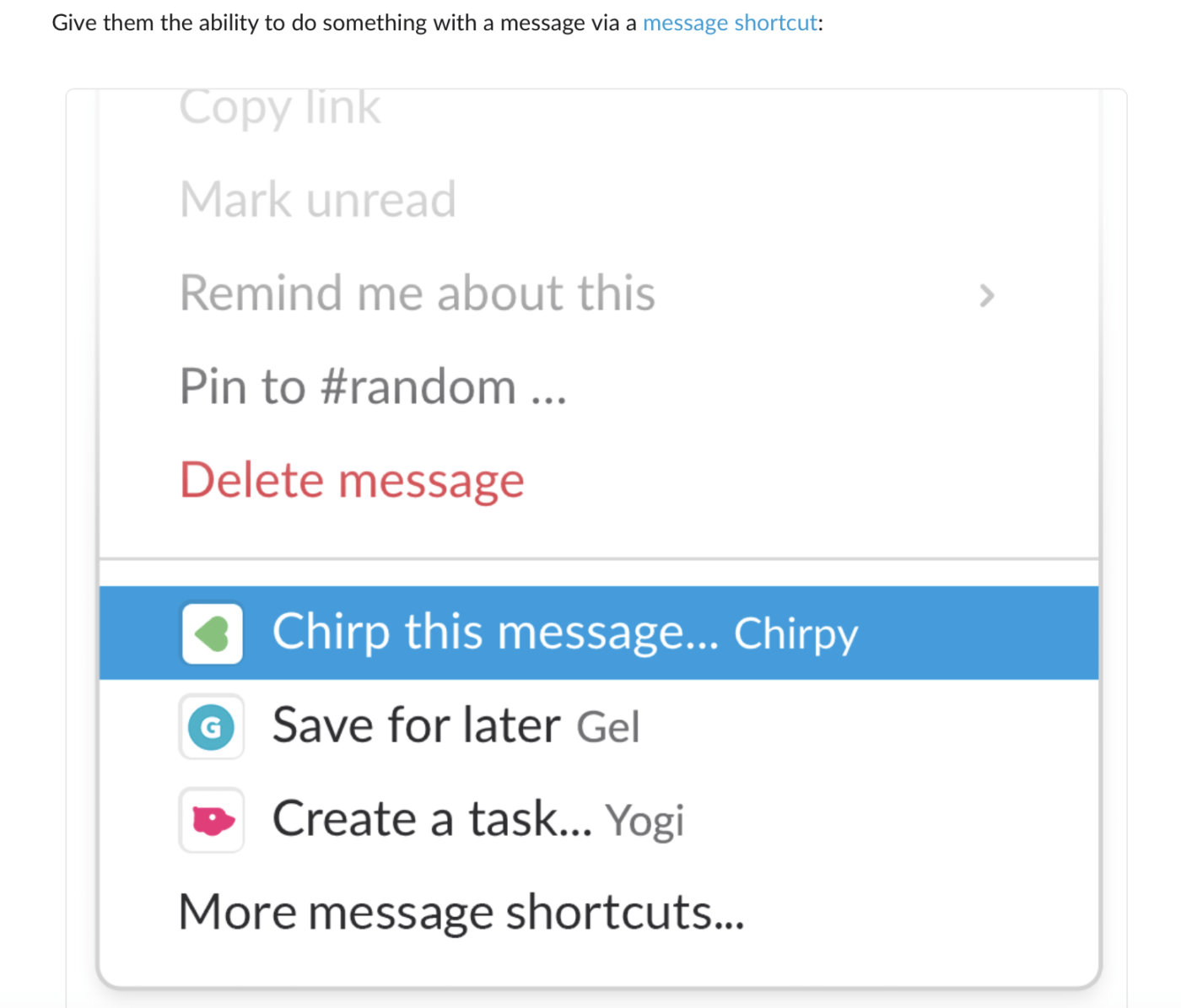 vía Slack