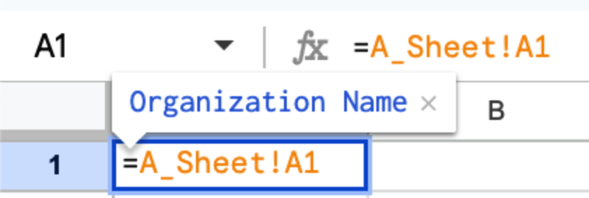 Langkah 1 untuk menggunakan fungsi 'Referensi Sel' di Google Spreadsheet