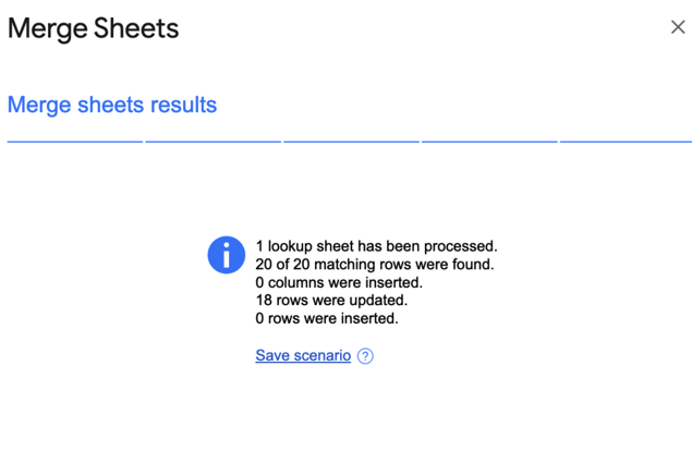 Step 6 to use the ‘Merge Sheets’ add-on in Google Sheets