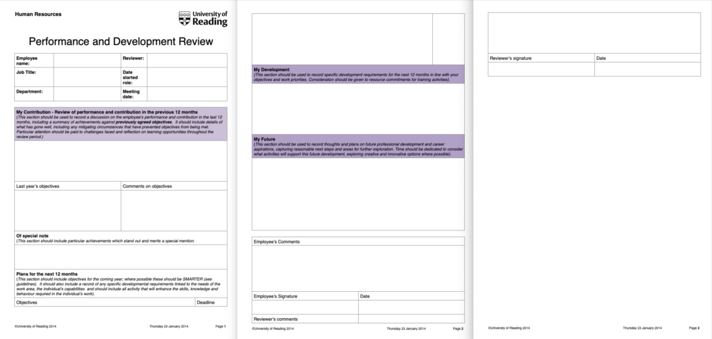 Employee development plan example