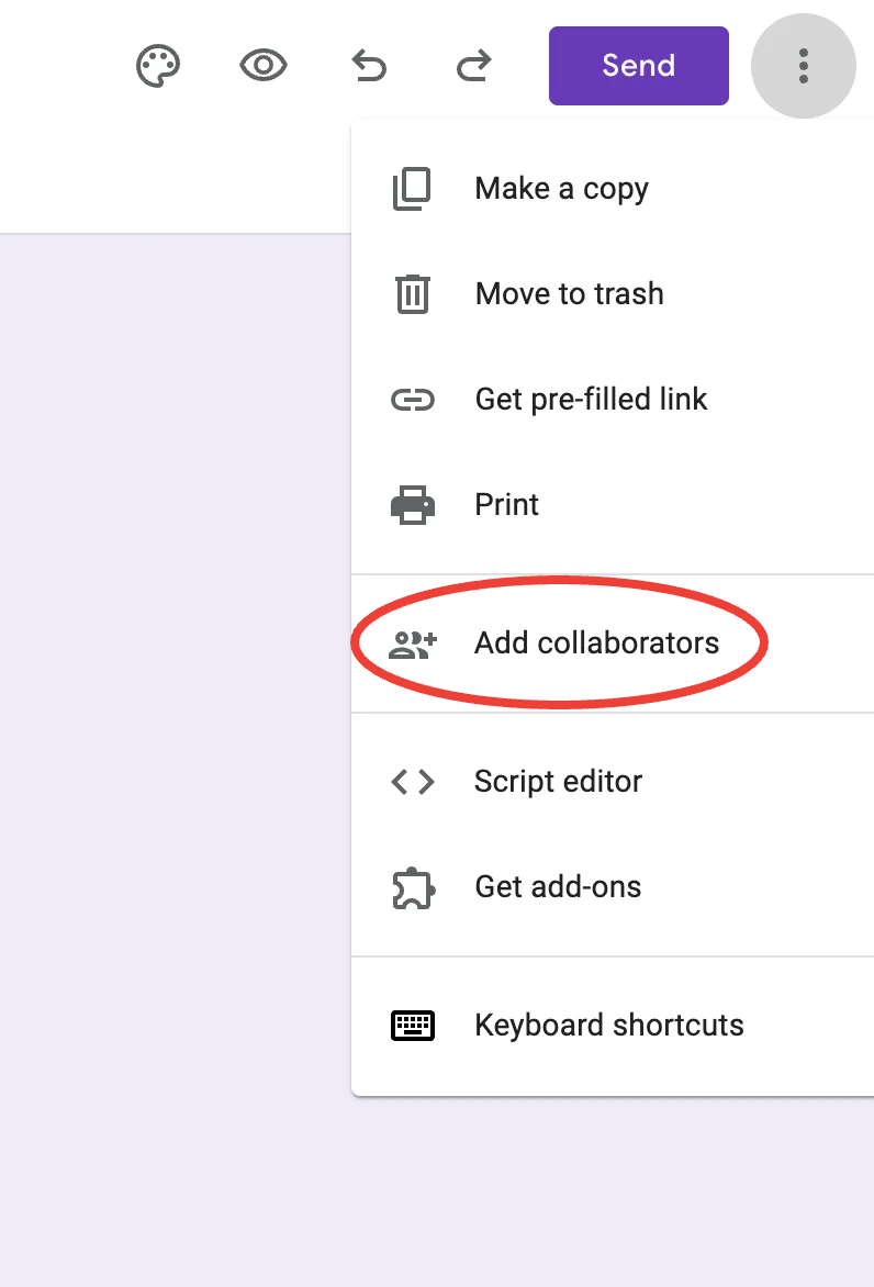 How to add collaborators to a Google Form