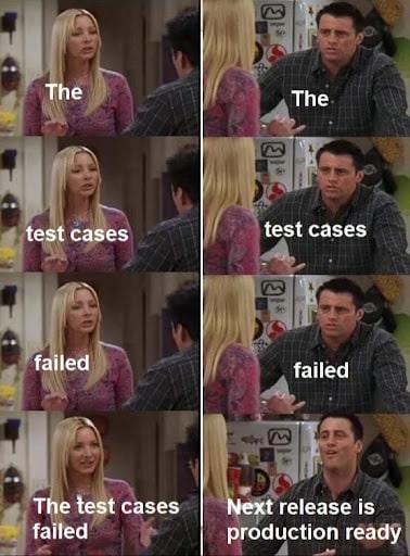 Test cases failed meme