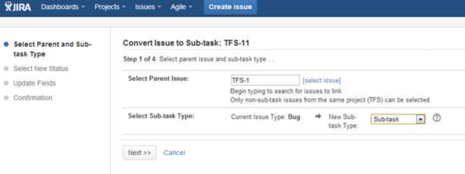 Parent task in Jira