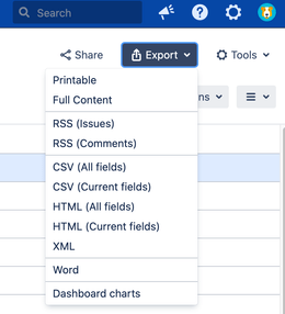 Exporter les problèmes Atlassian