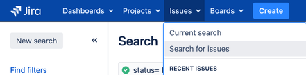 Navegador de problemas no Jira