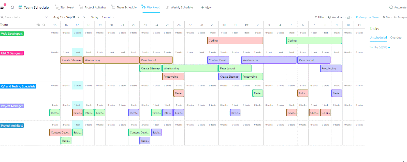 Give your team visibility into everyone’s tasks (and time off) with the ClickUp Team Schedule Calendar Template 