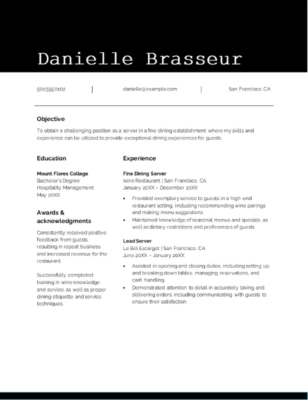 Modèle de CV de mi-carrière