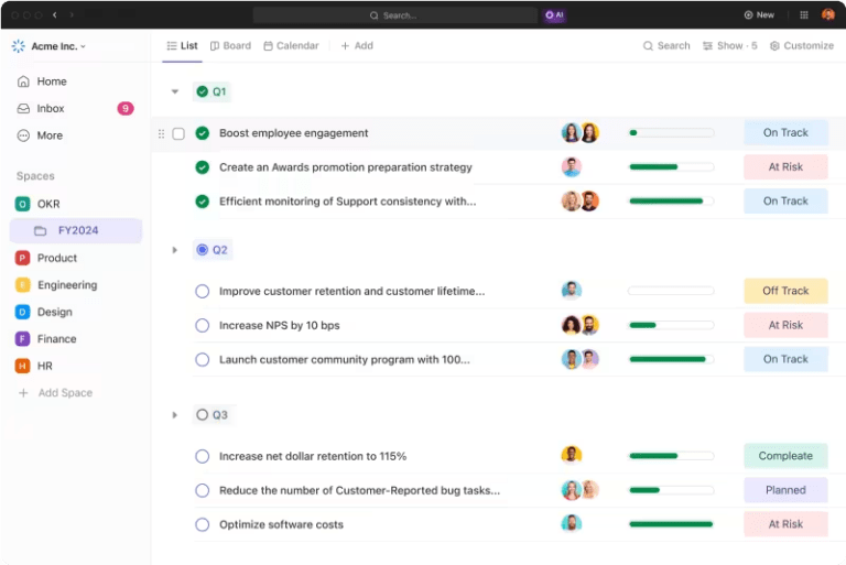 ClickUp’s project management platform