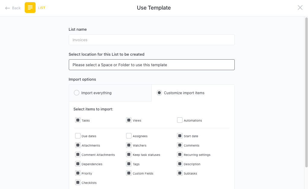 ClickUp Hiring Candidates Templateで採用ファネル全体を簡単に構築できます。