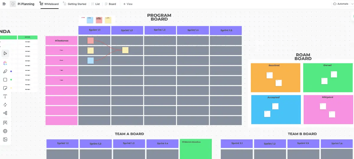 Crie um plano abrangente para qualquer projeto com o modelo de planejamento do ClickUp Pi