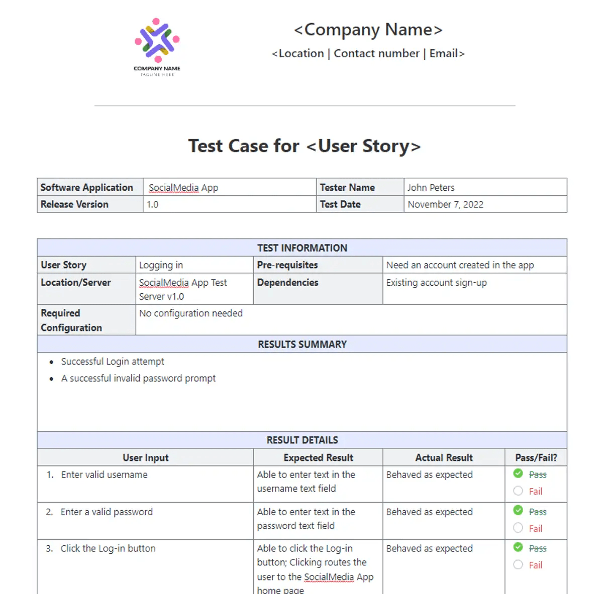 Desarrolle un documento de plan de pruebas personalizado para cada proyecto utilizando la plantilla de casos de prueba de ClickUp