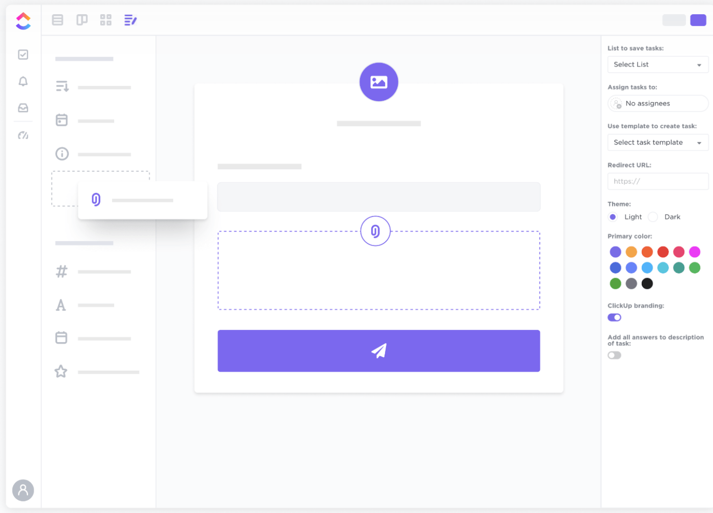 Tampilan Formulir Intuitif ClickUp